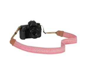 MoKo Correa para Cámara, Tela de Algodón con Diseño Bonito, Correas Ajustables para Cuello y Hombro para Videocámaras y Prismáticos, Compatible con Cámaras Digitales Canon/Fuji/Minolta/DSLR, Rosa