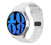 MoKo Correa Robusta Compatible con Samsung Galaxy Watch 7 FE 6 5 4 40mm 44mm/Watch 6 Classic 43mm 47mm/5 Pro 45mm/4 Classic 42mm 46mm, 20mm Pulsera de Repuesto de Silicona para Hombre, Blanco