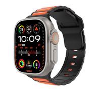 MoKo Correas Compatible Apple Watch Ultra 2 Correa 49mm 46mm 45mm 44mm 42mm Hombre Mujer,Silicona Pulsera Suave Deportiva Correa para iWatch SE Series 10 9 8 7 6 5 4 3 2 1 Ultra 2 1,Naranja/Negro