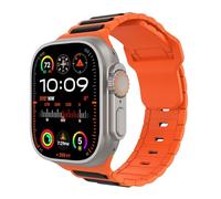 MoKo Correas Compatible Apple Watch Ultra 2 Correa 49mm 46mm 45mm 44mm 42mm Hombre Mujer,Silicona Pulsera Suave Deportiva Correa para iWatch SE Series 10 9 8 7 6 5 4 3 2 1 Ultra 2 1,Naranja/Negro