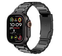 MoKo Correas de Titanio Compatible con Apple Watch Ultra 3/2/1 49mm, S11/S10 46mm, 9/8/7 45mm, SE3/SE2/SE/6/5/4 44mm, 3/2/1 42mm, Correa de Metal para Hombre con Cierre Desplegable, Negro