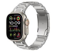 MoKo Correas de Titanio Compatible con Apple Watch Ultra 3/2/1 49mm, S11/S10 46mm, 9/8/7 45mm, SE3/SE2/SE/6/5/4 44mm, 3/2/1 42mm, Correa de Metal para Hombre con Cierre Desplegable, Plata