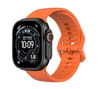 MoKo Correas Deportiva para Reloj Compatible con Apple Watch Ultra 3/2/1 49mm,S11/S10 46mm,9/8/7 45mm,SE3/SE2/SE/6/5/4 44mm,3/2/1 42mm, Correa de Repuesto de Silicona Suave para Mujer Hombre, Naranja
