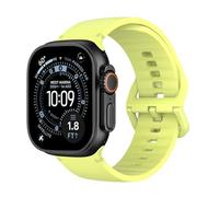 MoKo Correas Deportiva para Reloj Compatible con Apple Watch Ultra 3/2/1 49mm,S11/S10 46mm,9/8/7 45mm,SE3/SE2/SE/6/5/4 44mm,3/2/1 42mm,Correa de Repuesto de Silicona Suave para Mujer Hombre,AmarilloNn