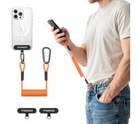 MoKo cuerda para movil retráctil antirrobo, Naranja