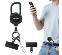 MoKo cuerda para movil retráctil antirrobo, Negro