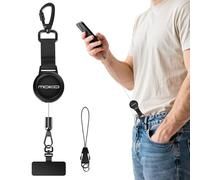 MoKo cuerda para movil retráctil antirrobo, Negro
