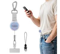 MoKo cuerda para movil retráctil antirrobo, Transparente & Plata
