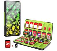 MoKo Estuche de Juego Compatible con Nintendo Switch 2/Switch OLED 2021/Lite, Caja Delgada de Almacenamiento para 24 Tarjetas de Juego y 24 Tarjetas SD, Verde Amarillo