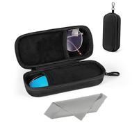 MoKo Estuche Doble para Gafas, Estuche Rígido para Dos Pares de Gafas, Organizador Portátil de Viaje para Gafas de Sol con Cierre de Cremallera, Caja de Almacenamiento para Gafas, Negro