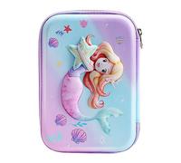 MoKo Estuche Escolar con Gran Capacidad, Bolsa de Lápices de EVA con Patrón Unicorno Lindo, Caja de Lápiz Impermeable con Cremallera Ideal para Escuela Oficina Viajes Estudiante, Sirena Morada