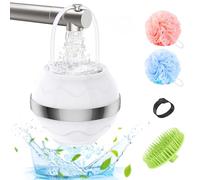 MoKo Filtro de Agua para Bebés y Adultos, Filtro de Bañera, Ablandador de Agua para Una piel, Cabello y Uñas más Suaves, Filtro de Baño con Bola de Ducha y Cepillo para Champú, Blanco