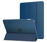 MoKo Funda Compatible con 2018/2017 iPad 9.7 6th/5th Gen, Ultra Delgado Función de Soporte Protectora Plegable Cubierta Inteligente Trasera Transparente, Azul Marino Oscuro