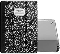 MoKo Funda Compatible con 2018/2017 iPad 9.7 6th/5th Gen, Ultra Delgado Función de Soporte Protectora Plegable Cubierta Inteligente Trasera Transparente, Notebook Negro
