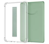 MoKo Funda Compatible con 6" Amazon Kindle(11ª Generación, Modelo de 2024/2022), Carcasa Delgada Transparente con Correa de Mano Cubierta TPU Ligera Borde de Parachoques, Agave Verde