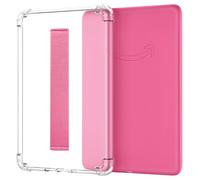 MoKo Funda Compatible con 7" Kindle Paperwhite (12ª Gen-2024) y Kindle Paperwhite Signature Edition, Carcasa Delgada Transparente con Correa de Mano Cubierta TPU Ligera Borde de Parachoques, Magenta