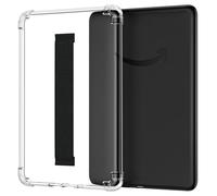 MoKo Funda Compatible con 7" Kindle Paperwhite (12ª Gen-2024) y Kindle Paperwhite Signature Edition, Carcasa Delgada Transparente con Correa de Mano Cubierta TPU Ligera Borde de Parachoques, Negro