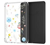 MoKo Funda Compatible con 7 Pulgadas Kindle Paperwhite (12.ª generación) 2024 / Kindle Colorsoft Signature Edition 2024, Cubierta Ultra Delgada Estuche Carcasa TPU Transparente, Jardín Azul