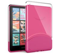 MoKo Funda Compatible con 7 Pulgadas Kindle Paperwhite (12.ª generación) 2024 y Kindle Colorsoft Signature Edition 2024, Cubierta Ultra Delgada Estuche Carcasa PC Transparente, Claro+Magenta