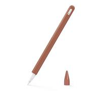 MoKo Funda Compatible con Apple Pencil 2ª Generación, 2 Piezas Funda Pencil y Cubierta Nib Silicona para Apple Pencil 2ª Generación, Marrón