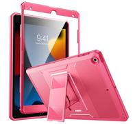 MoKo Funda Compatible con iPad 9ª Generación 2021 / iPad 8ª Generación / 7ª Generación (2020/2019) 10.2", Shockproof Híbrido Cubierta para Choque con Protector de la Pantalla Incorporado, Rojo Sandía