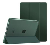MoKo Funda para Nuevo iPad 9ª Generación 2021/iPad 8ª Gen 2020/ 7ª Gen 2019, iPad 10.2 Case, Delgada Función Protectora Soporte Plegable Cubierta Inteligente Trasera Translúcida- Verde Noche