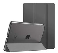 MoKo Funda compatible con iPad de 9ª generación 2021/8ª generación 2020/7ª generación 2019, iPad 10.2 - Funda delgada inteligente con protector trasero translúcido esmerilado, gris espacial (encendido