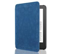 MoKo Funda Compatible con lectores electrónicos de 6" (11.ª generación 2024/2022), Cierre Magnético Carcasa Ligera con Auto Sueño/Estela,No para TCL Remarkable Kobo, Sarga Vintage Azul