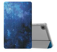 MoKo Funda Compatible con Samsung Galaxy Tab A7 Lite 8.7-Inch 2021 Tableta(SM-T227/SM-T225/SM-T220),Cubierta Protectora Plegable Delgada TPU Trasera Transparente con Soporte Triple, Noche de Estrella