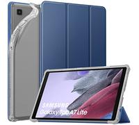 MoKo - Funda Compatible con Samsung Galaxy Tab A7 Lite de 8,7 Pulgadas, 2021 SM-T227/SM-T225/SM-T220, Funda de Tres Solapas antigolpes, Carcasa de protección con Respaldo traslucente, Azul Marino