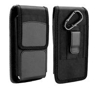 MoKo Funda con Clip de Cinturón para Teléfono Compatible con iPhone SE 3 2022/iPhone 14/14 Plus/Pro/Pro MAX, Funda Cartucheras de Nylon para Móvil Multi-Bolsillo para Teléfono de hasta 6,7", Negro
