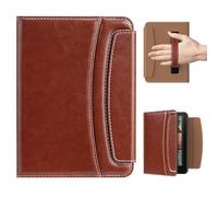MoKo Funda con Correa de Mano para 7" Kindle Paperwhite (12ª Generación-2024) and Kindle Colorsoft 2024&2025,Funda Fina de PU con Cierre Magnético, Despertador Automático y Tarjetero, Marrón