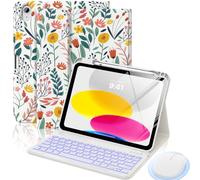 MoKo Funda con Teclado para iPad 11.ª Gen A16 11" 2025 con Ratón, Flores