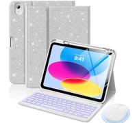 MoKo Funda con Teclado para iPad 11.ª Gen A16 11" con Ratón,Plata Brillante