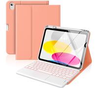 MoKo Funda con Teclado táctil para iPad (A16) 11ª/10ªgen,Apricot Orange