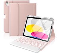 MoKo Funda con Teclado táctil para iPad (A16) 11ª/10ªgeneración, Oro Rosa
