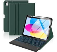 MoKo Funda con teclado táctil para iPad (A16)11ª/10ªgeneración, Verde Noche