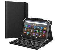 MoKo Funda con Teclado Universal para 7",7.9", 8" iPad Mini/Samsung Galaxy Tab A/Huawei Tableta, Funda Ligera para Tableta con Teclado Bluetooth Inalámbrico Extraíble, Negro