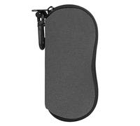 MoKo Funda de Gafas Ultra Ligera de Neopreno, Bolsa Almacenaje de Anteojos Suave con Cremallera y Mosquetón, Organizador de Gafas Ideal para Almacenar Gafas Lápices Tarjetas Cambio, Gris