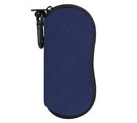 MoKo Funda de Gafas Ultra Ligera de Neopreno, Bolsa Almacenaje de Anteojos Suave con Cremallera y Mosquetón, Organizador de Gafas Ideal para Almacenar Gafas Lápices Tarjetas Cambio, Azul Oscuro