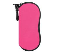 MoKo Funda de Gafas Ultra Ligera de Neopreno, Bolsa Almacenaje de Anteojos Suave con Cremallera y Mosquetón, Organizador de Gafas Ideal para Almacenar Gafas Lápices Tarjetas Cambio, Magenta