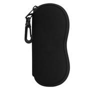 MoKo Funda de Gafas Ultra Ligera de Neopreno, Bolsa Almacenaje de Anteojos Suave con Cremallera y Mosquetón, Organizador de Gafas Ideal para Almacenar Gafas Lápices Tarjetas Cambio, Negro