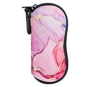 MoKo Funda de Gafas Ultra Ligera de Neopreno, Bolsa Almacenaje de Anteojos Suave con Cremallera y Mosquetón, Organizador de Gafas Ideal para Almacenar Gafas Lápices Tarjetas Cambio, Rosa Nublado