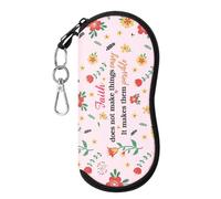 MoKo Funda de Gafas Ultra Ligera de PU, Creativa Bolsa para Gafas Tejida Suave con Cremallera, Organizador de Gafas Ideal para Almacenar Gafas Lápices Tarjetas Cambio Cosméticos, Flores Rosas