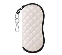 MoKo Funda de Gafas Ultra Ligera de PU, Creativa Bolsa Tejida Suave Con Cremallera, Organizador Ideal Para Almacenar Lápices, Tarjetas, Cambio, Cosméticos - Rombo de Tono de Piel