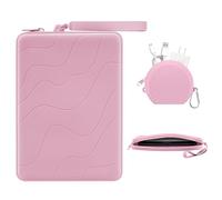 MoKo Funda de Silicona de 6-7" para Kindles y E-Readers, Bolsa Multiusos con Bolsa para Accesorios Paperwhite/Colorsoft de 7« y Paperwhite de 6,8», Kindles de 6", Kobos, Nook, iPad Mini 6, Rosa