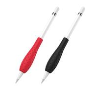 MoKo - Funda de Silicona para Apple Pencil (diseño antirodado, Forma Triangular ergonómica), Funda Blanda de Silicona para Apple Pencil 1st / 2nd Generation, Color Negro y Rojo