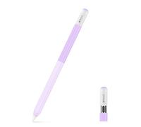 MoKo Funda de Silicona para Apple Pencil (USB-C), Funda Protectora con Color Degradado, Compatible con iPencil Magnético, Agarre, Tapa Transparente, Degradado Lavanda Púrpura