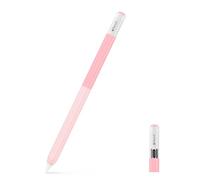 MoKo Funda de Silicona para Apple Pencil (USB-C), Funda Protectora con Color Degradado, Compatible con iPencil Magnético, Agarre, Tapa Transparente, Degradado Rosa Cereza