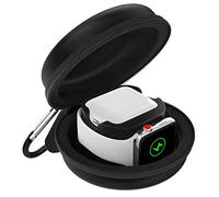 MoKo Funda de Transporte Compatible con Apple Watch Ultra/Ultra 2,Series 10-1/SE/SE2 y Airpods Pro/3/2/1 con Base de Soporte de Carga,Caja de Almacenamiento de Viaje Protectora Portátil,Negro
